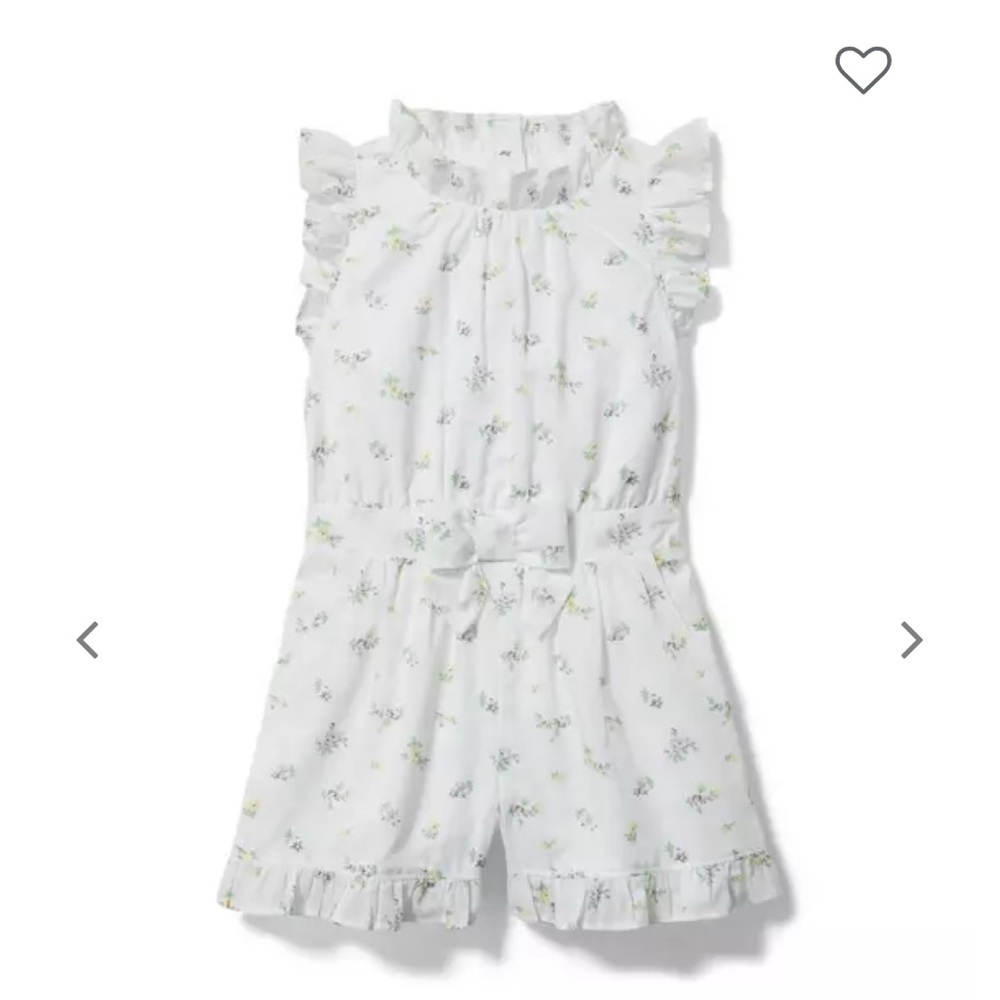 Janie and Jack White Floral Ruffle Romper